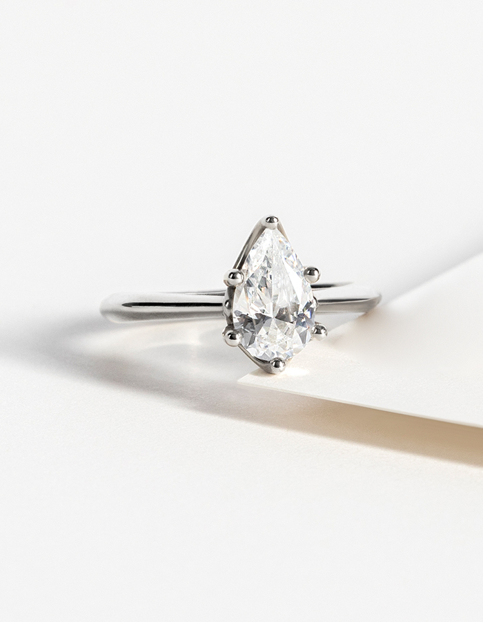 a pear cut engagement ring