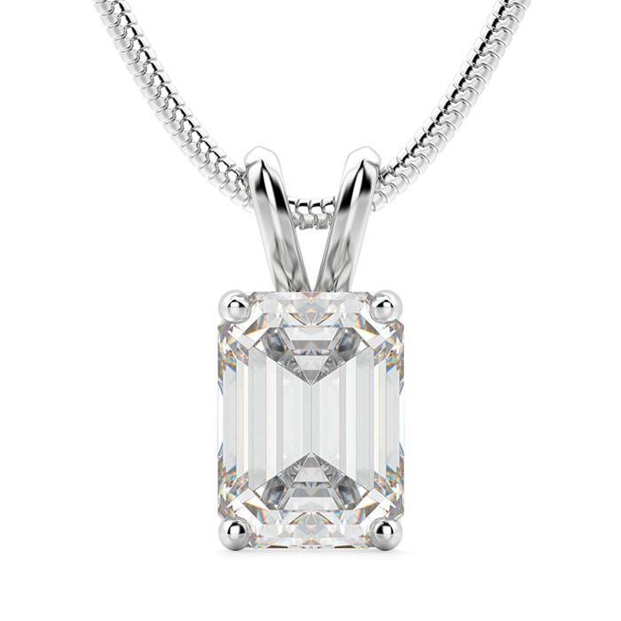 an emerald cut pendant