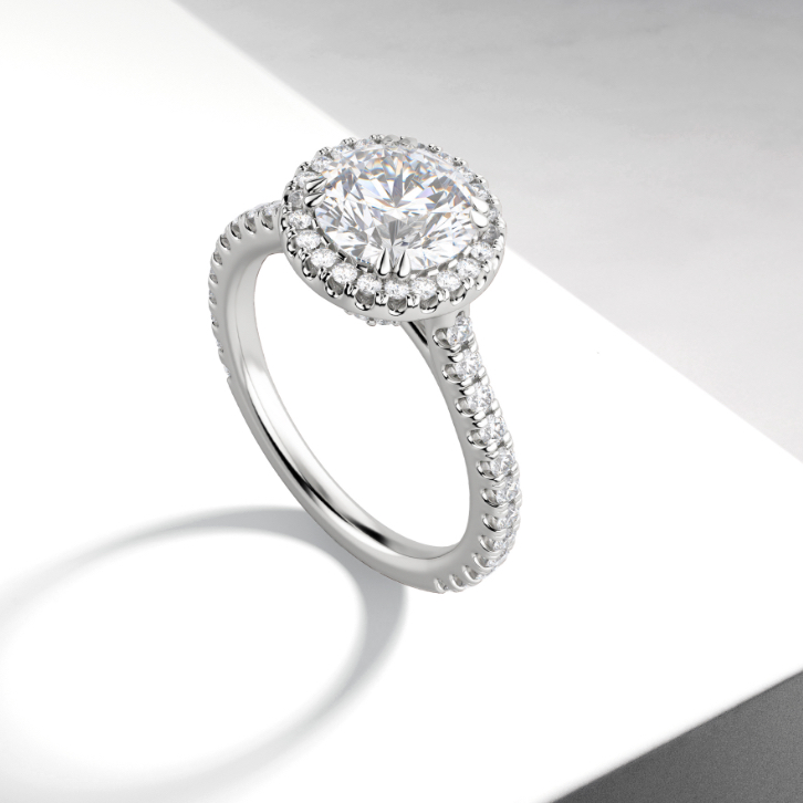 a halo engagement ring