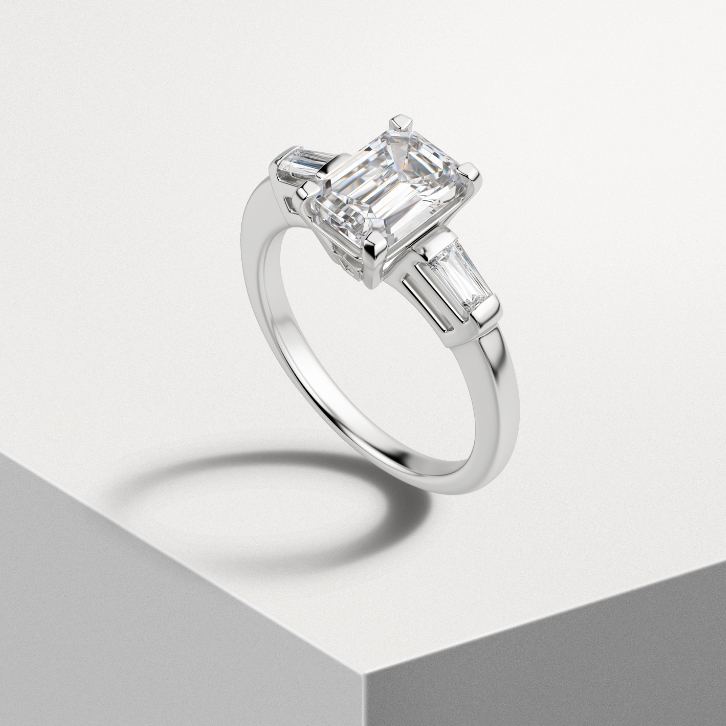 a three-stone engagement ring