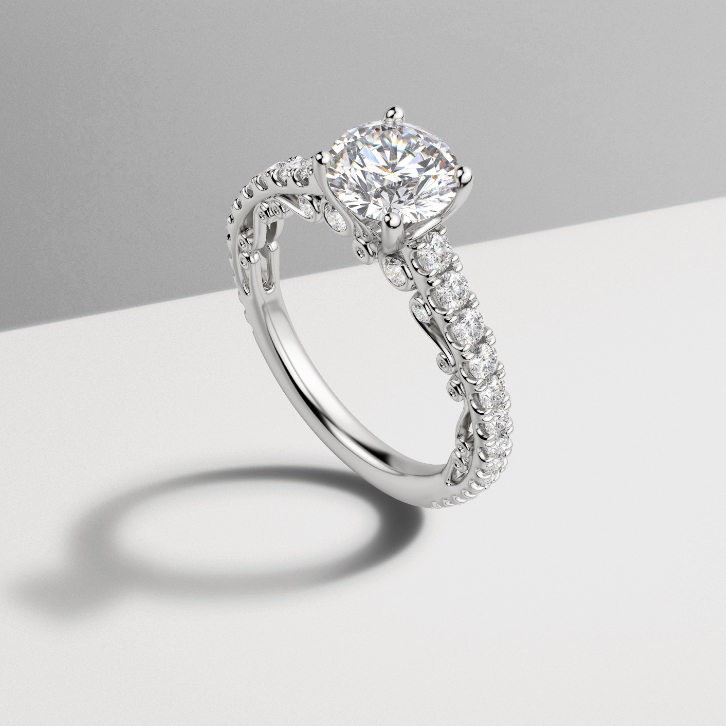 an accented engagement ring