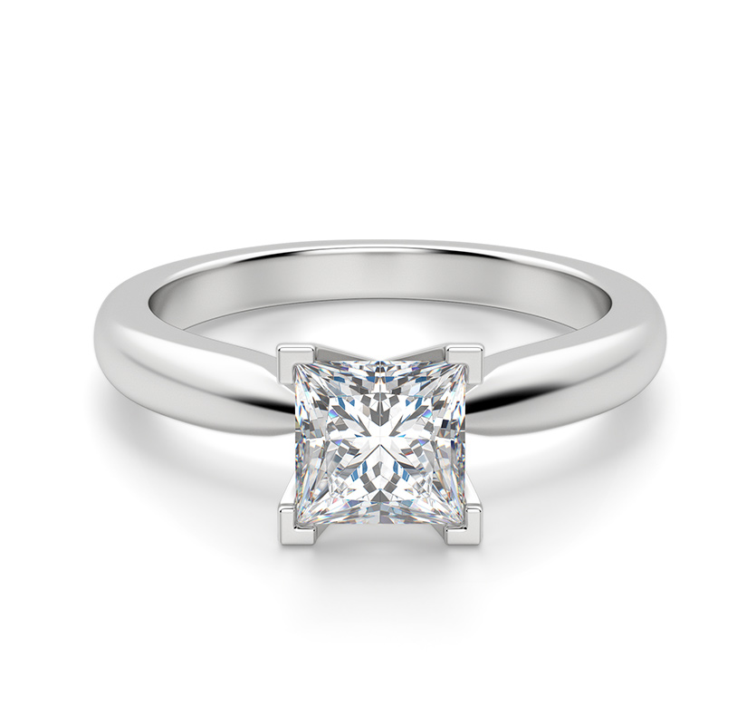 a princess cut solitaire ring