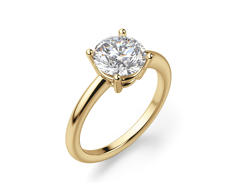 a round cut solitaire ring