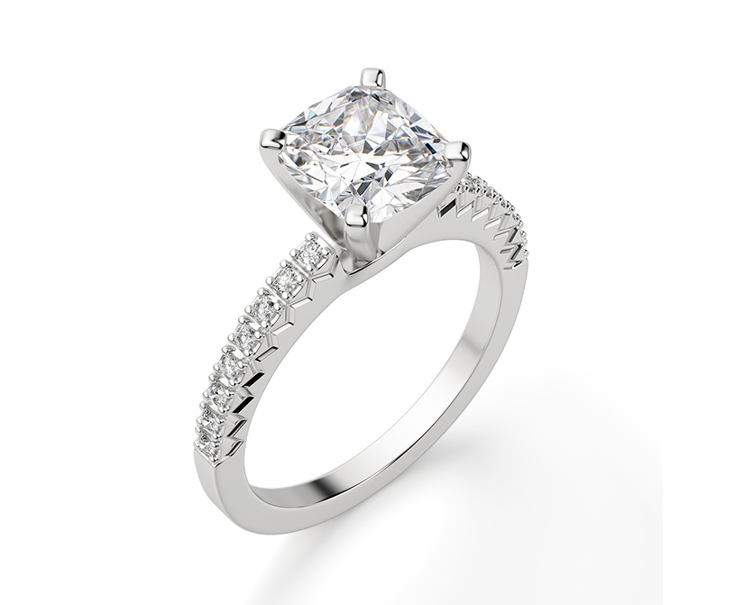 an accented engagement ring