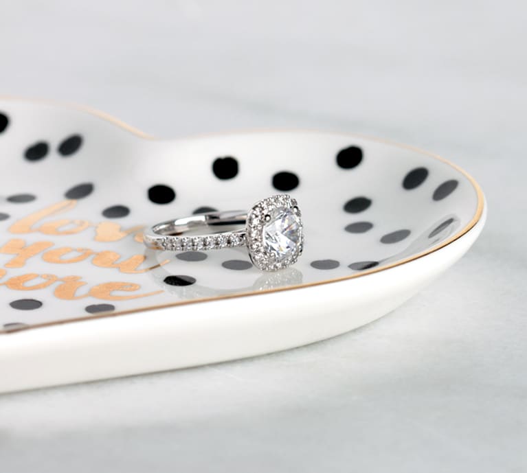 a ring on a ring dish