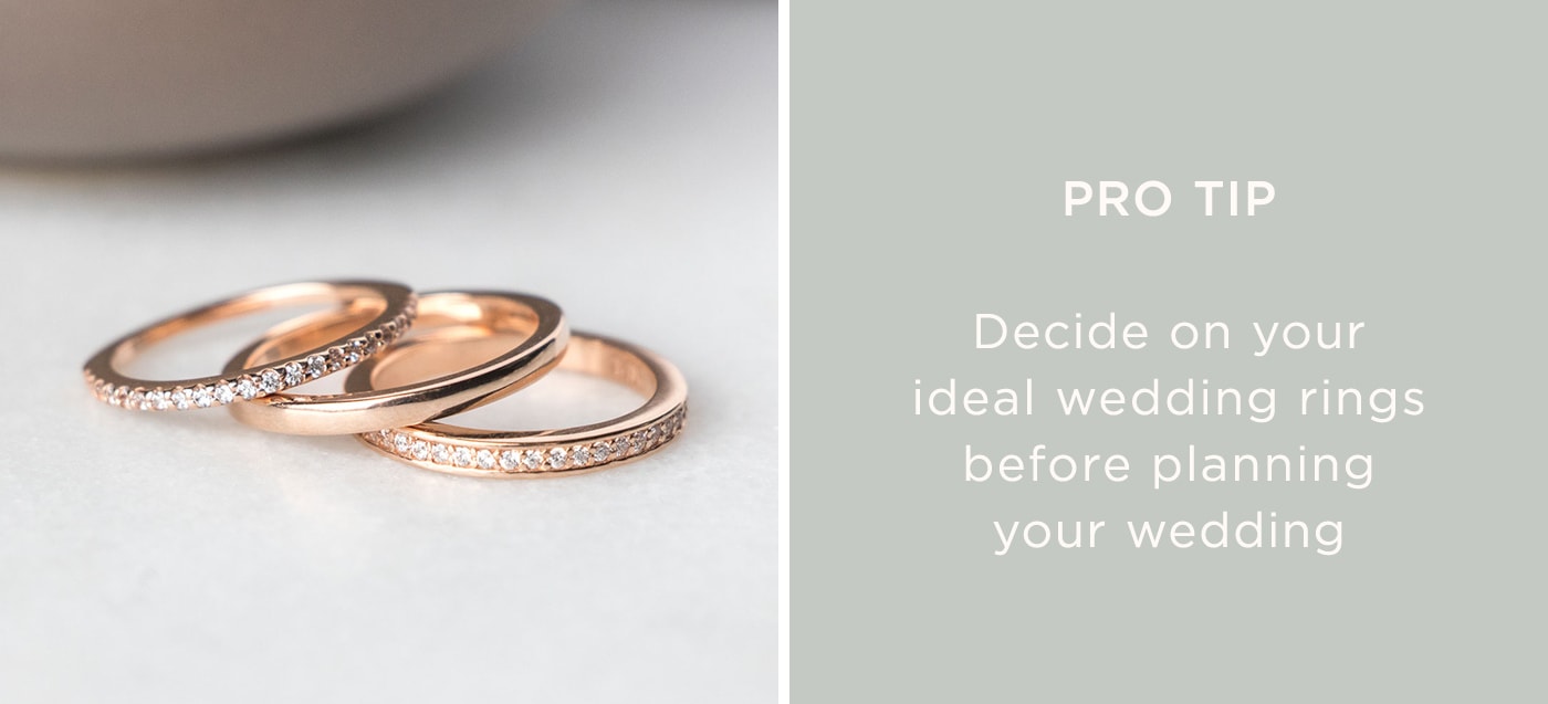 decide on your wedding rings before planning the wedding