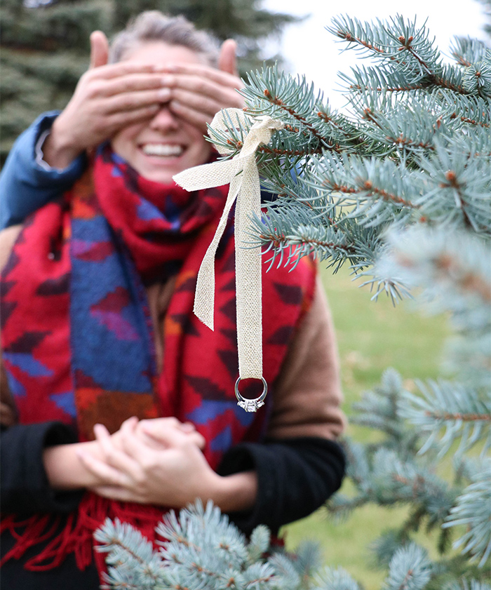 proposal at the tree farm