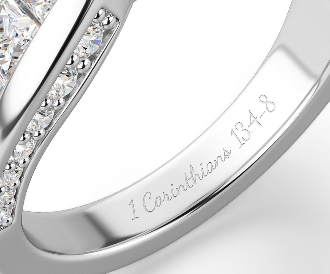 a Bible verse engraved on a ring