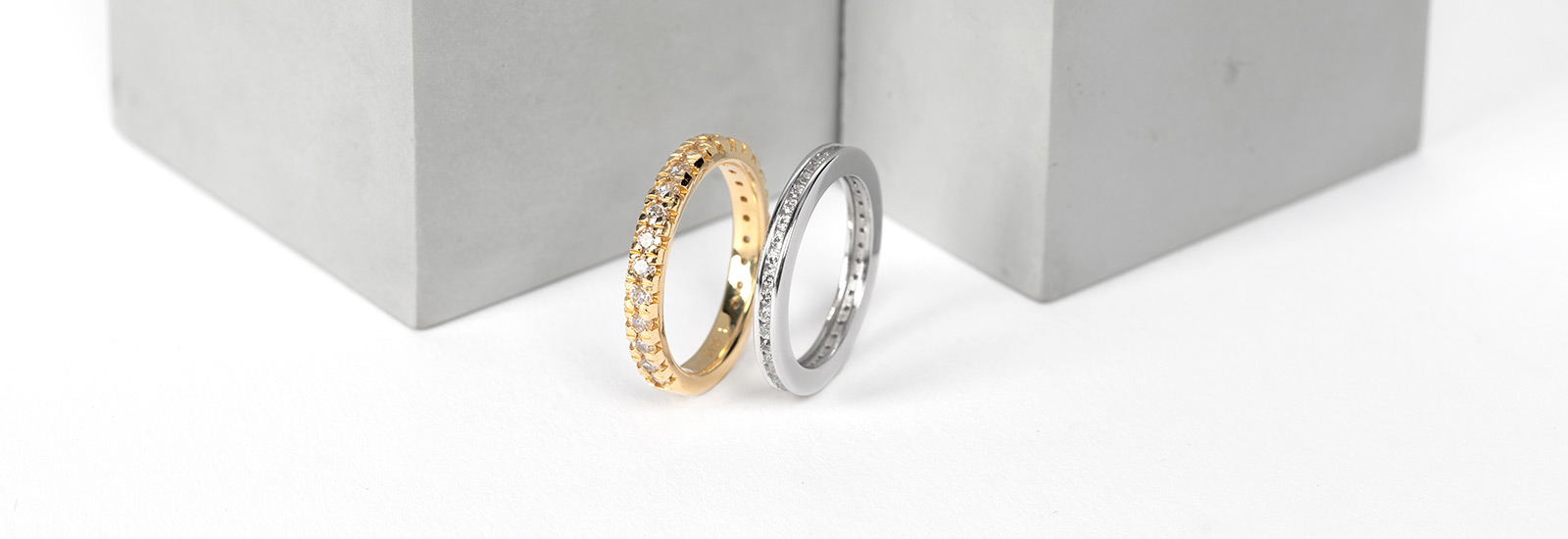 two wedding bands side by side