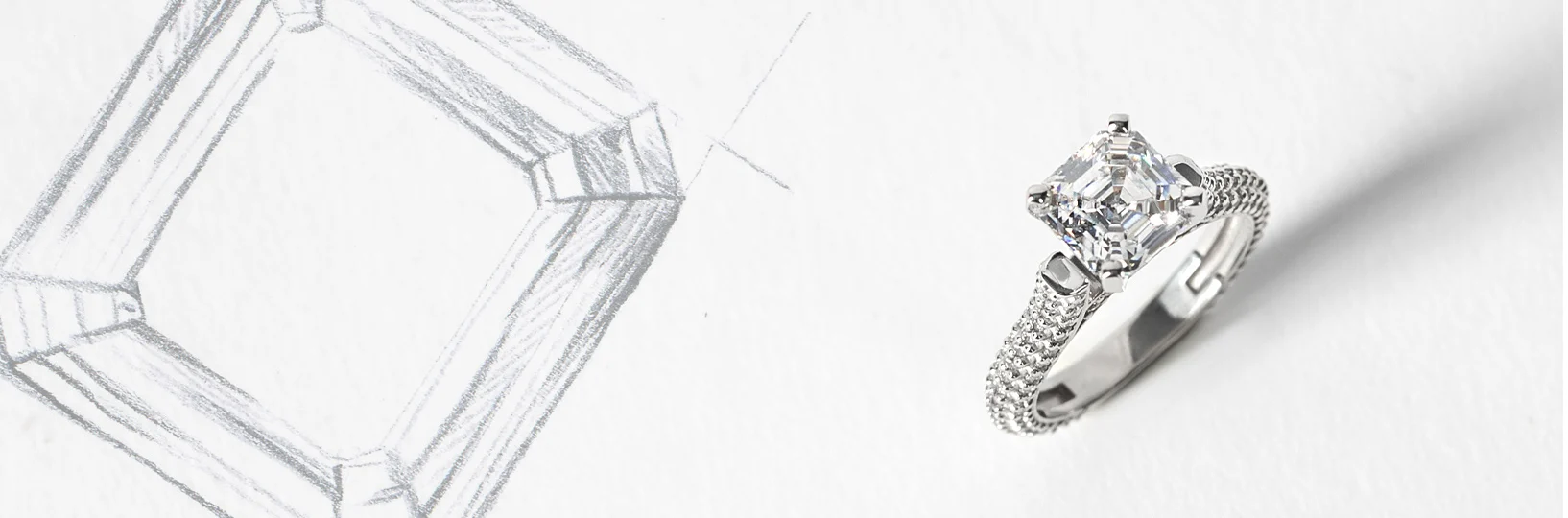 sketch image of an asscher cut