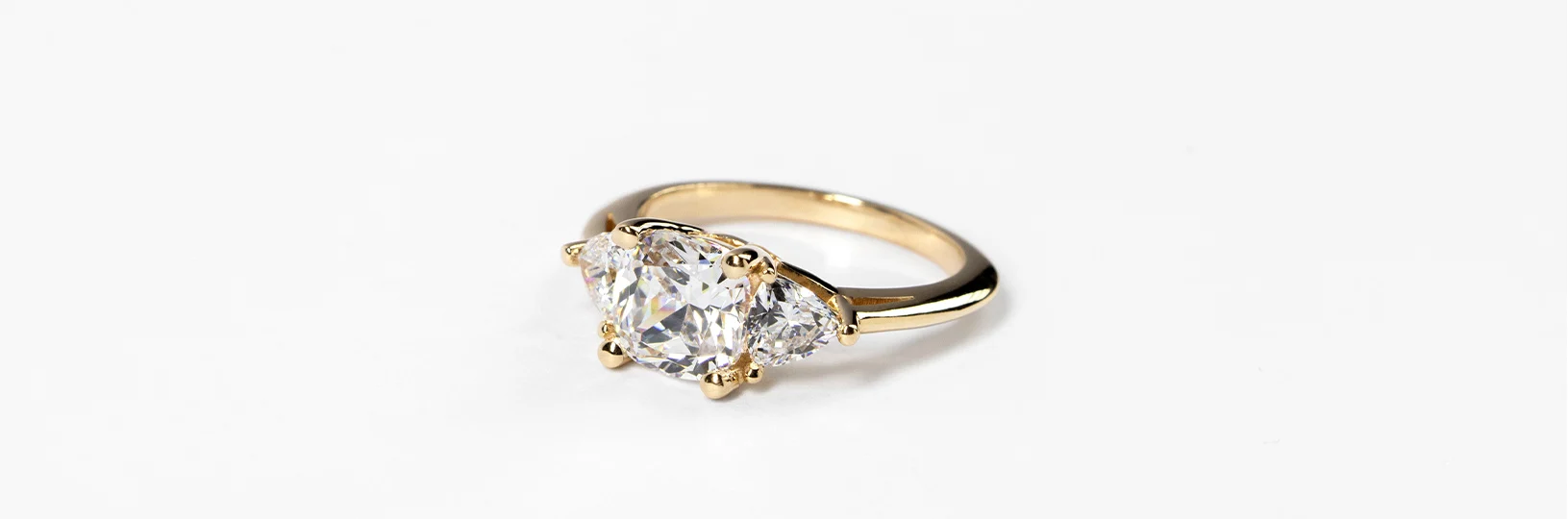 a cushion cut engagement ring