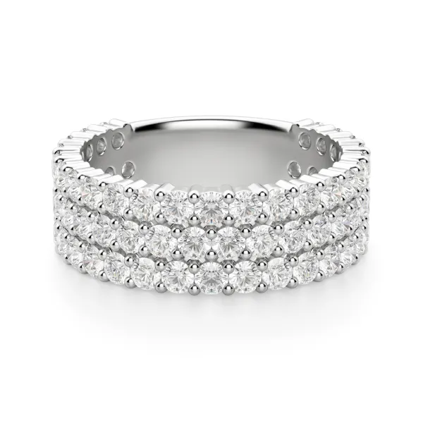 Round Cut Bold Pave Semi-Eternity Band