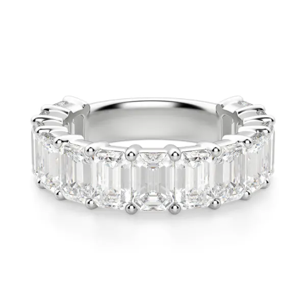 Emerald Cut Semi Eternity Band