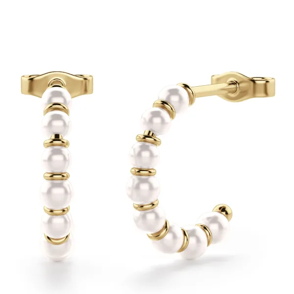 Petite Pearl Hoop Earrings